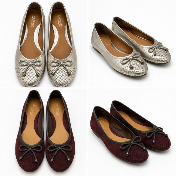 Sperry Shoes - BUNDLE: 2 Sperry Maya Flats in Burgundy & in Gold Sz 9.5